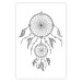 Wall Poster Dreamcatcher - black and white simple composition with a tribal amulet 114636