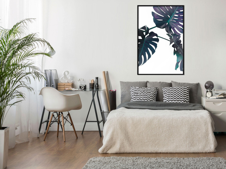Wall Poster Evergreen - composition with dark tropical leaves on a white background 115136 additionalImage 7