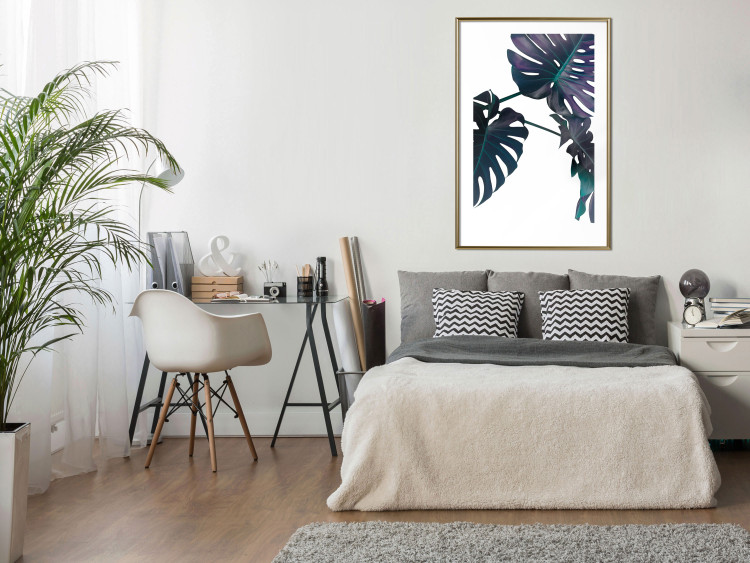 Wall Poster Evergreen - composition with dark tropical leaves on a white background 115136 additionalImage 13