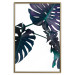 Wall Poster Evergreen - composition with dark tropical leaves on a white background 115136 additionalThumb 16