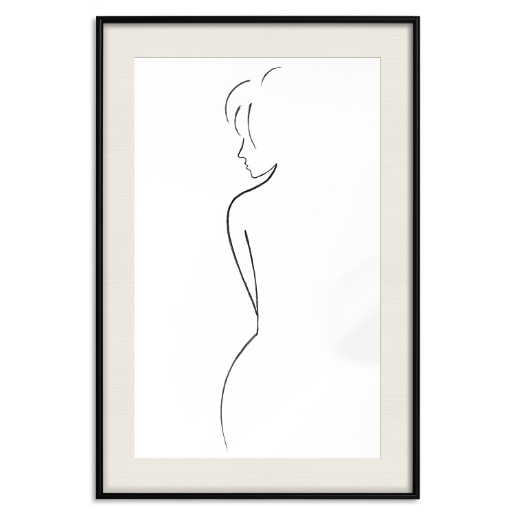 Wall Poster Better Half - black and white minimalist composition with a woman 115236 additionalImage 18