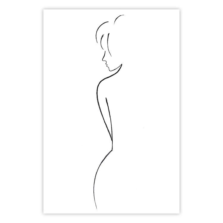 Wall Poster Better Half - black and white minimalist composition with a woman 115236