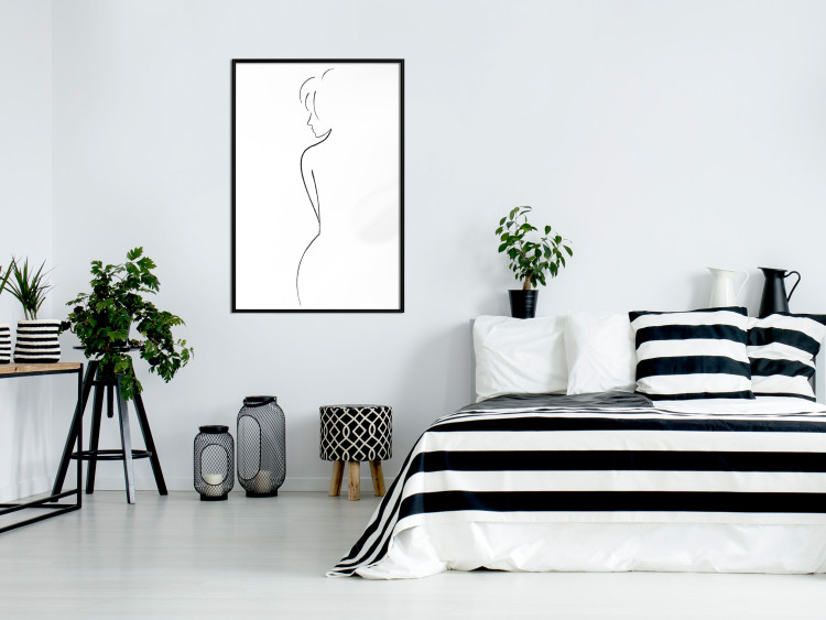 Wall Poster Better Half - black and white minimalist composition with a woman 115236 additionalImage 5