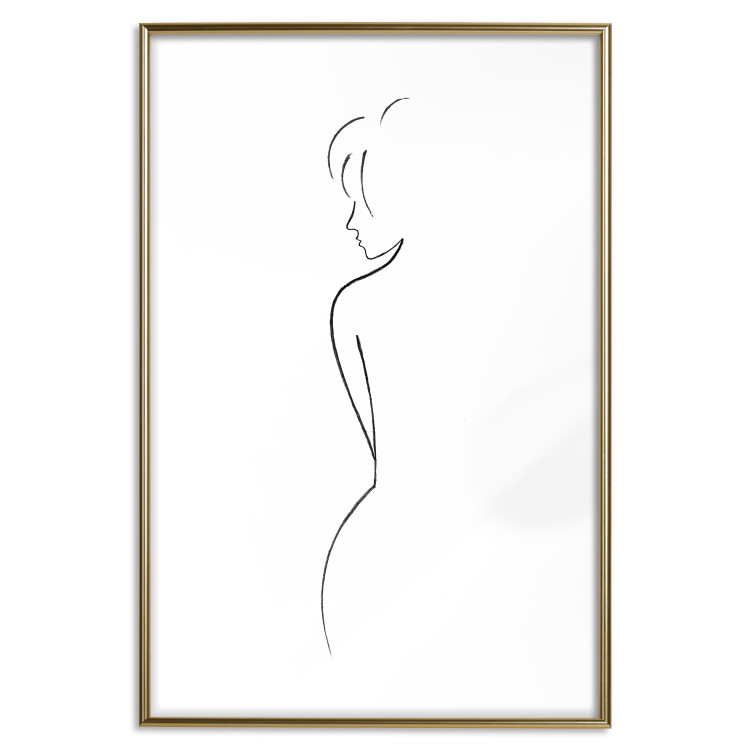 Wall Poster Better Half - black and white minimalist composition with a woman 115236 additionalImage 16