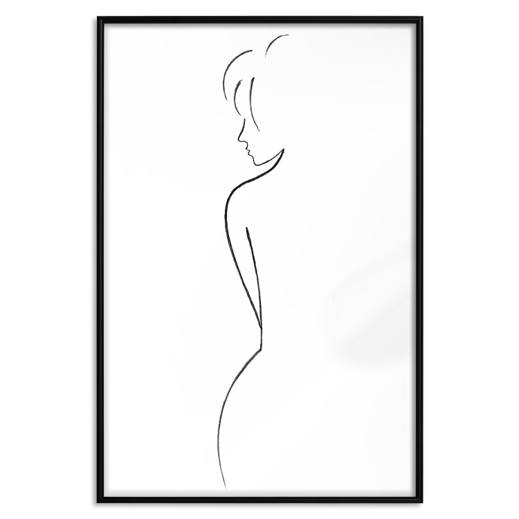 Wall Poster Better Half - black and white minimalist composition with a woman 115236 additionalImage 24
