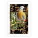 Wall Poster Golden Parrot - butterfly and parrot on a branch against a background of tropical leaves 116436 additionalThumb 16