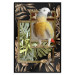 Wall Poster Golden Parrot - butterfly and parrot on a branch against a background of tropical leaves 116436 additionalThumb 18