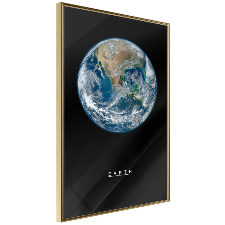 Poster Earth - text and blue-green planet against a black space backdrop 116736 additionalImage 12
