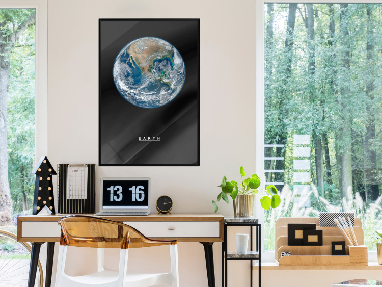 Poster Earth - text and blue-green planet against a black space backdrop 116736 additionalImage 3