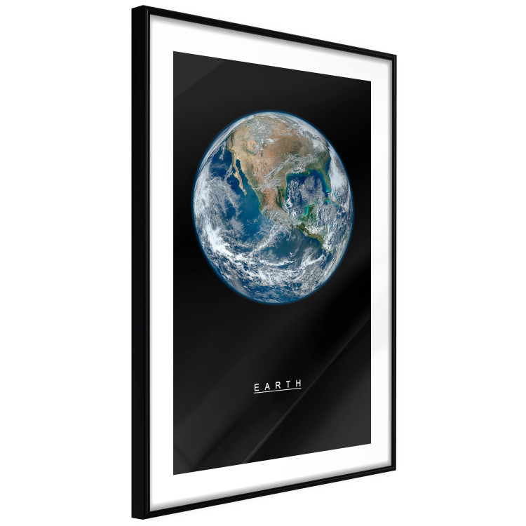 Poster Earth - text and blue-green planet against a black space backdrop 116736 additionalImage 13