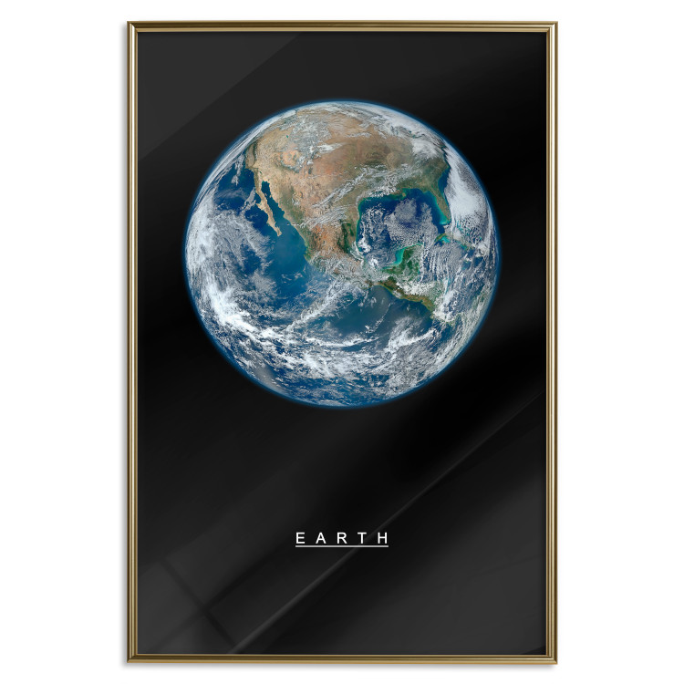 Poster Earth - text and blue-green planet against a black space backdrop 116736 additionalImage 16