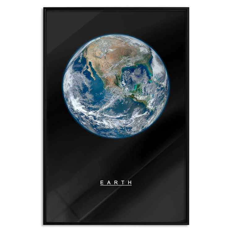 Poster Earth - text and blue-green planet against a black space backdrop 116736 additionalImage 18