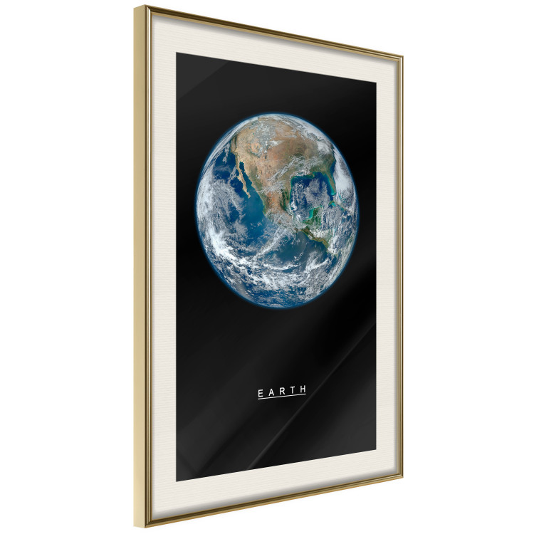 Poster Earth - text and blue-green planet against a black space backdrop 116736 additionalImage 2