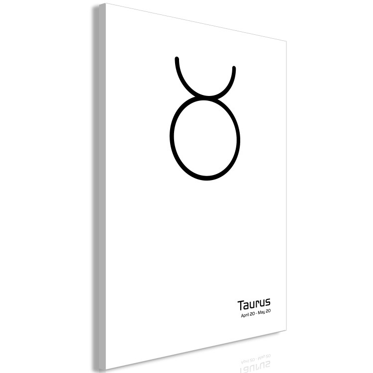 Canvas Taurus sign - modern graphic with an inscription on a white background 117036 additionalImage 2