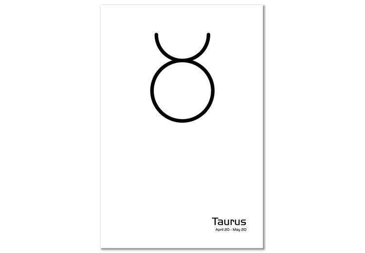 Canvas Taurus sign - modern graphic with an inscription on a white background 117036