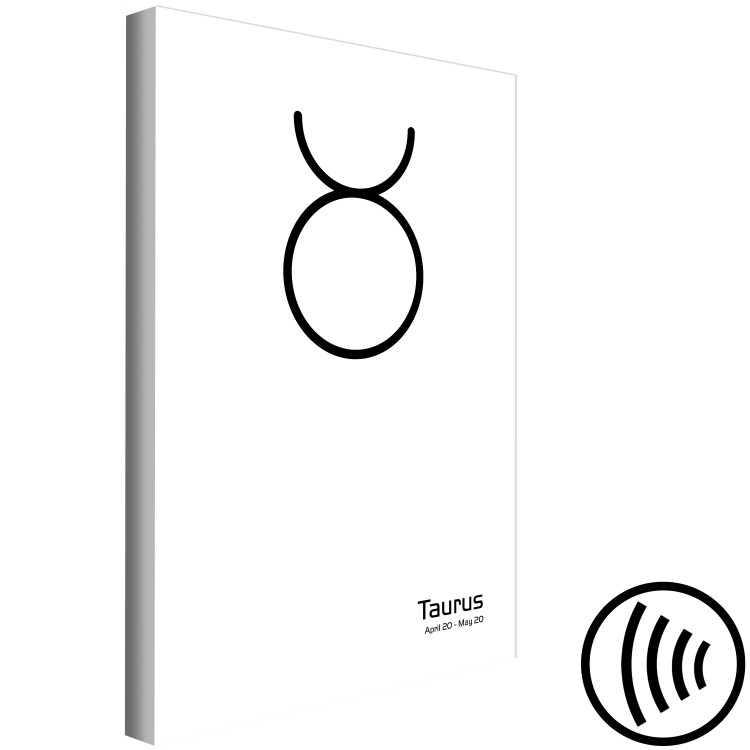 Canvas Taurus sign - modern graphic with an inscription on a white background 117036 additionalImage 6