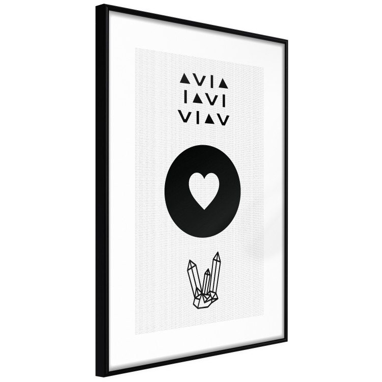 Poster Heart and Crystals - black and white composition with an original motif 117336 additionalImage 10