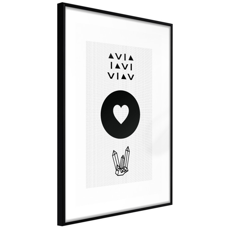Poster Heart and Crystals - black and white composition with an original motif 117336 additionalImage 11