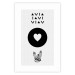 Poster Heart and Crystals - black and white composition with an original motif 117336