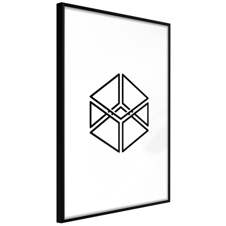 Wall Poster Cube - geometric figure in a simple black and white composition 117936 additionalImage 10