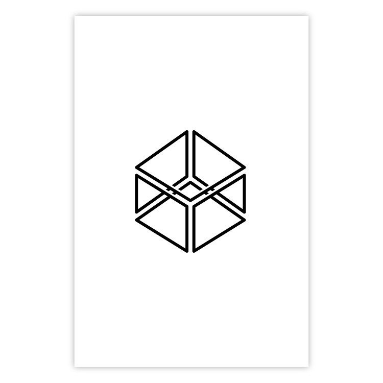 Wall Poster Cube - geometric figure in a simple black and white composition 117936 additionalImage 19