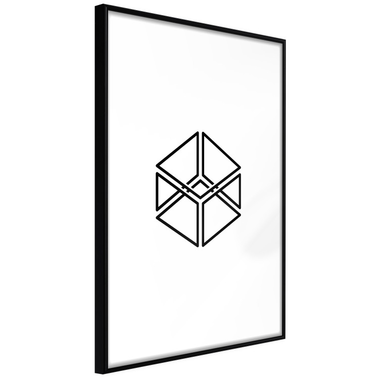 Wall Poster Cube - geometric figure in a simple black and white composition 117936 additionalImage 11