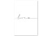 Canvas Love from the Line (1-part) - Black and White English Text with Heart 122836