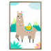 Wall Poster Unusual Llama - colorful funny animal against green mountains and clouds backdrop 123736 additionalThumb 15