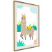Wall Poster Unusual Llama - colorful funny animal against green mountains and clouds backdrop 123736 additionalThumb 2