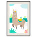 Wall Poster Unusual Llama - colorful funny animal against green mountains and clouds backdrop 123736 additionalThumb 18