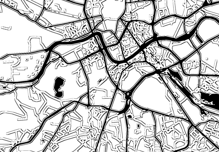 Poster City Map: Kraków - black and white map of Kraków with city name 123836 additionalImage 11
