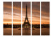 Room Separator Evening Colors of Paris II (5-piece) - Eiffel Tower against the sky 124136 additionalThumb 3