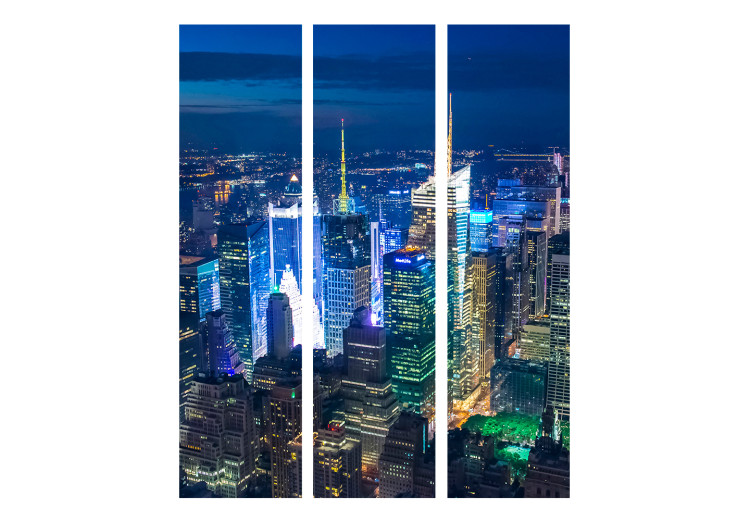 Room Separator Manhattan - Night (3-piece) - New York City architecture after dark 124236 additionalImage 3