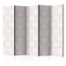 Room Divider Knitted Decorations II (5-piece) - light beige background with a plant motif 124336