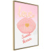 Wall Poster Sweet Kisses - English text and large pink lips on a pastel background 125236 additionalThumb 14