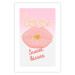 Wall Poster Sweet Kisses - English text and large pink lips on a pastel background 125236 additionalThumb 18