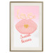 Wall Poster Sweet Kisses - English text and large pink lips on a pastel background 125236 additionalThumb 22