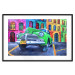 Wall Poster American Classic - green car against a background of colorful architecture 126536 additionalThumb 15