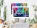 Wall Poster American Classic - green car against a background of colorful architecture 126536 additionalThumb 3