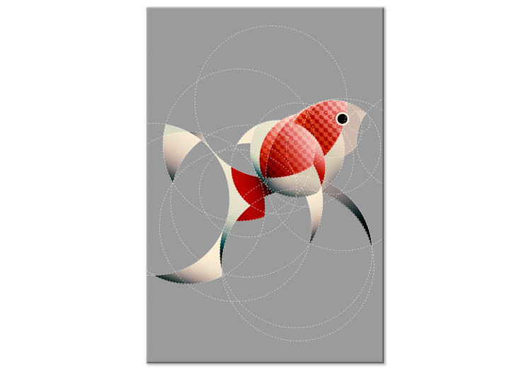 Canvas Art Print Fish in Circles (1 Part) Vertical 126936