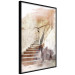 Poster Secret Stairs - architecture in retro composition of wooden stairs 127836 additionalThumb 11