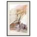 Poster Secret Stairs - architecture in retro composition of wooden stairs 127836 additionalThumb 19