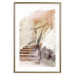Poster Secret Stairs - architecture in retro composition of wooden stairs 127836 additionalThumb 14
