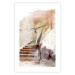 Poster Secret Stairs - architecture in retro composition of wooden stairs 127836 additionalThumb 25