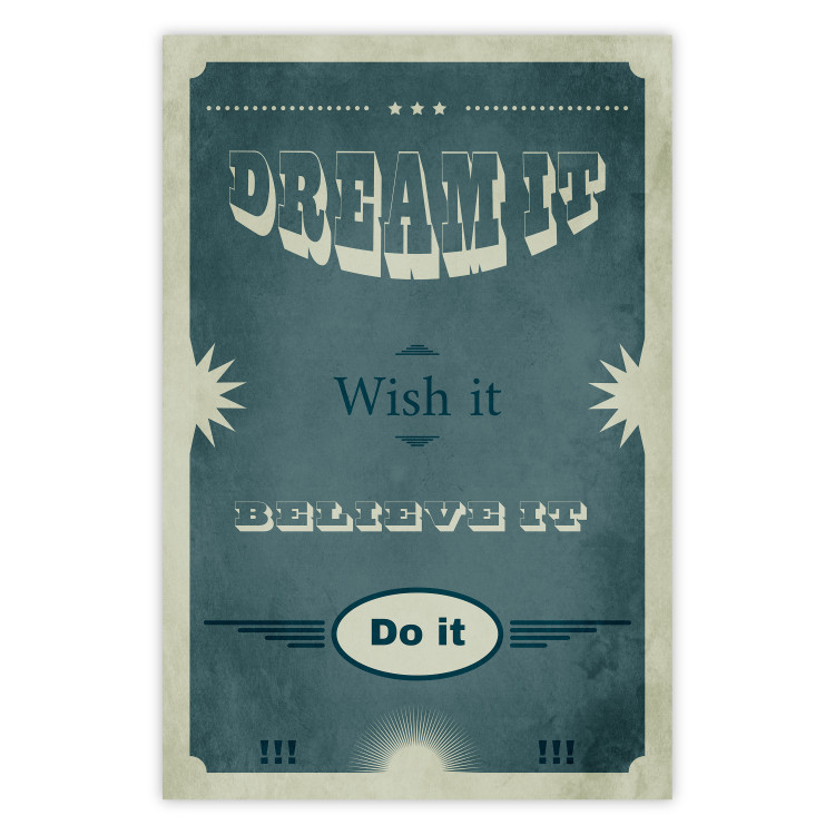Poster Do It - composition with English text on a background of sea green 129336