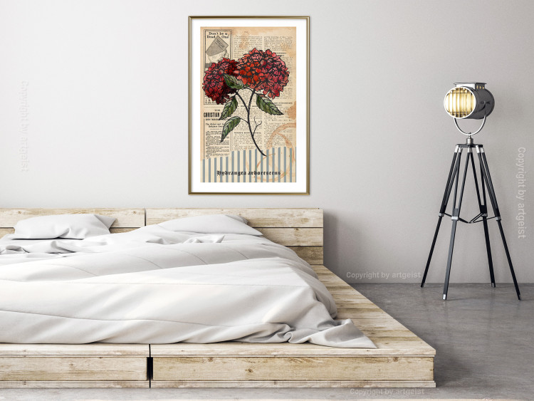 Poster Morning Flowers - vintage composition with blooming plant against text 129436 additionalImage 15