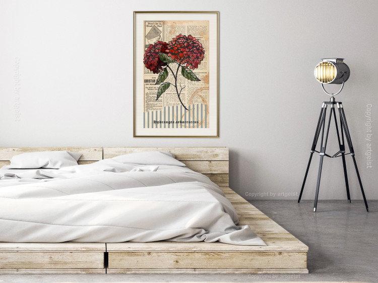 Poster Morning Flowers - vintage composition with blooming plant against text 129436 additionalImage 22