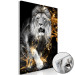 Canvas King in Gold (1-part) vertical - fantastical lion on a dark background 129536