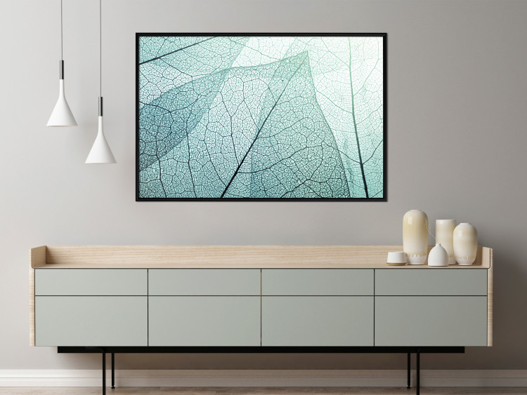 Poster Macro Flora - abstract translucent turquoise leaf 129836 additionalImage 4