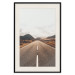 Poster Ahead - landscape of a road amidst yellow and black fields and mountains 130236 additionalThumb 27